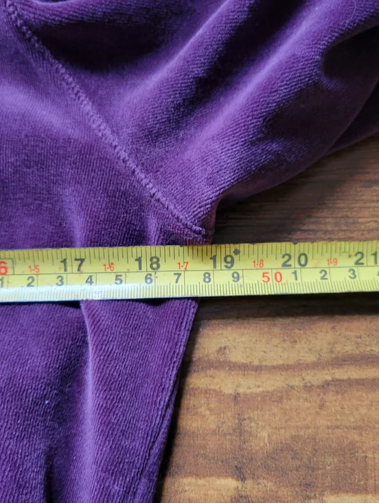 Eddie Bauer Velour Full Zip Hooded Sweatshirt Front Pocket Purple Women's Medium - Picture 7 of 7